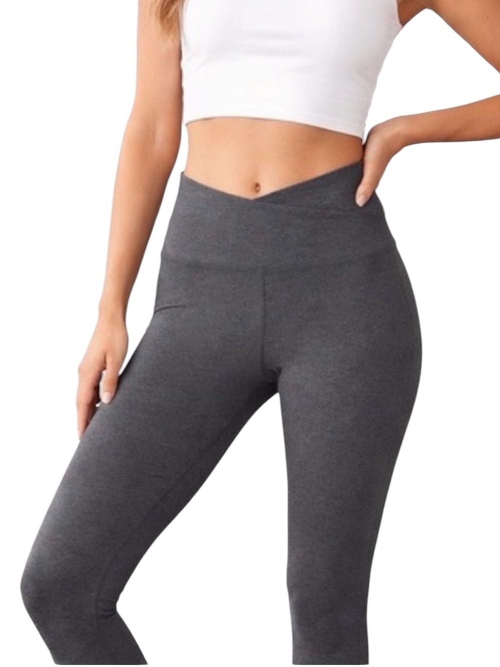 Beyond Yoga Spacedye High Waisted V Leggings Heather Charcoal Gray Size Large